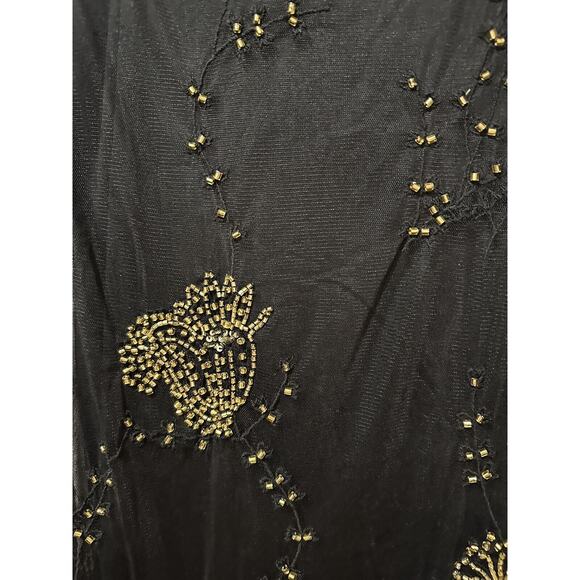 Sheryl Crow Sheer Overlay Beaded Black / Gold FAIRY DRESS & Under Dress M NWT - Picture 5 of 6